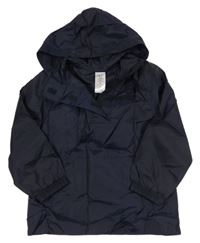 Nové - tmavomodrá šušťáková nepromokavá bunda s vreckom a kapucňou George