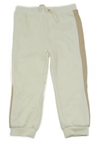 Smetanovo-světlehnědé tepláky se žebrováním PRIMARK