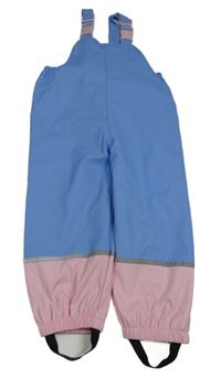Modro-světlerůžové nepromokavé laclové podšité kalhoty Kiki&Koko
