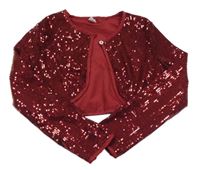 Vínové tylové flitrové slavnostní bolérko SHEIN