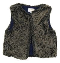 Tmavošedo-světlebéžové kožešinové podšité bolérko Debenhams