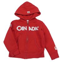 Červená prepínaci mikina s nápisom a kapucňou