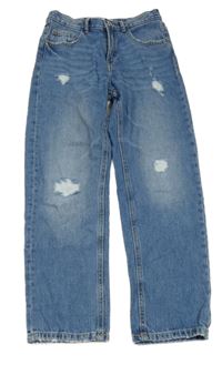 Modré mom fit rifle s prošoupáním ZARA