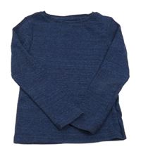 Tmavomodré melírované rebrované tričko Next