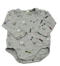 Šedé melírované body s obrázky H&M