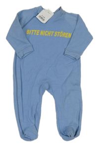 Nové - modrý overal s nápisom