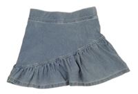 Svetlomodrá šisovaná tepláková rifľová sukňa H&M