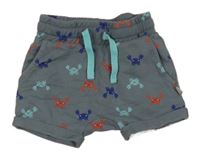 Šedomodré teplákové kraťasy s kraby Liegelind