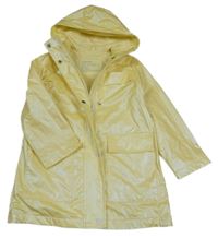 Žlutý metalický nepromokavý jarní kabát s kapucí Next