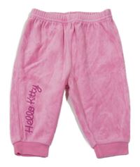 Ružové zamatové tepláky s nápisem - Hello Kitty C&A
