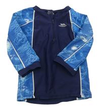 Tmavomodro-modré UV funkčné tričko s medúzami Trespass