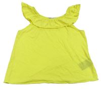 Horčicové tričko s volánem H&M