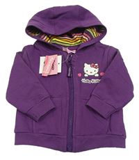 Fialová propínací mikina s Hello Kitty a kapucí Sanrio