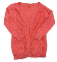 Korálový chlpatý svetrový cardigan Y.F.K.