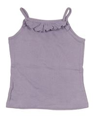 Lila žebrovaný crop top s volánkem V by Very