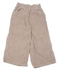 Starorůžové manšestrové wide leg kalhoty George