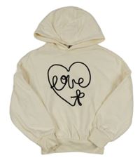 Smotanová mikina so srdcem s nápisom a kapucňou George