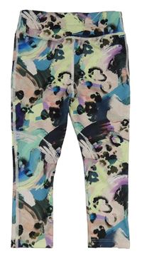 Pudrovo-černo-barevné vzorované sportovní legíny Next