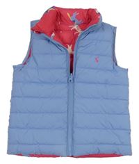 Modrá šušťáková zateplená obojstranná vesta Joules