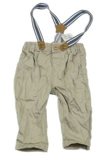 Nové - Béžové lehké kalhoty s kšandami Nutmeg