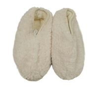 Světlebéžové huňaté zateplené bačkory vel. 28/29