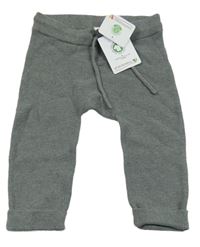 Nové - Šedé melírované pletené tepláky Topomini