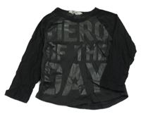 Čierne tričko s nápisom H&M