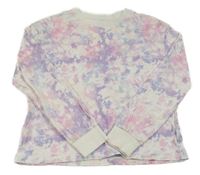 Bielo-lila-ružové batikované tričko F&F