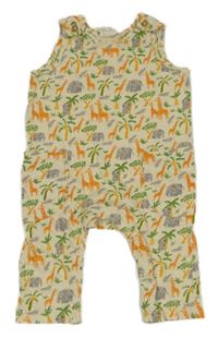 Žluté bavlněné laclové tepláky se zvířaty Alana