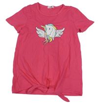 Tmavoružové tričko s jednorožcom