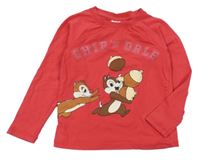 Malinové tričko s Chipem a Dalem Disney