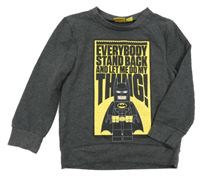 Tmavosivá melírovaná mikina s Lego Batmanem Rebel