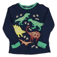 Tmavomodré pyžamové triko s dinosaury Alive