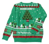 Zelený vzorovaný sveter s Minecraft Primark