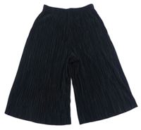 Čierne rebrované ľahké culottes nohavice Tu
