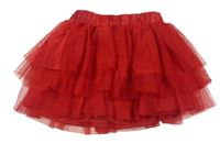 Červená tylová vrstvená sukňa H&M