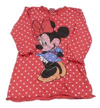 Červenorůžová puntíkatá noční košile s Minnie Disney