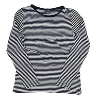 Tmavomodro-bílé pruhované triko H&M