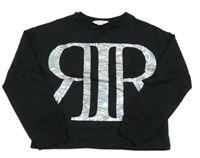 Čierna crop ľahká mikina s písmeny River Island