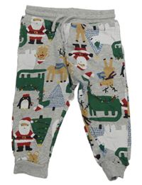 Sivé tepláky s vánočními obrázky Matalan