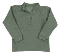 Khaki vzorované mikinotriko s golierikom George