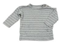 Sivo-biely pruhovaný ľahký sveter F&F