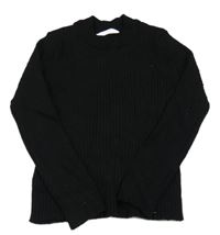 Černé žebrované úpletové triko Zara