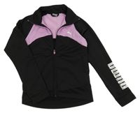 Čierno-fialová športová prepínaci mikina s logom Puma