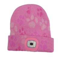 Růžová vzorovaná čepice s diodou 