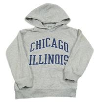 Sivá melírovaná mikina s nápisom a kapucňou H&M