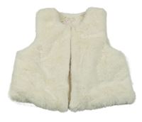 Smotanová kožušinová lehce zateplená vesta