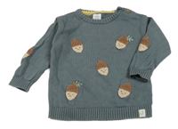 Tmavosivý sveter s žaludy John Lewis