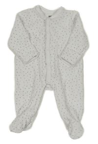 Biely vzorovaný zamatový overal