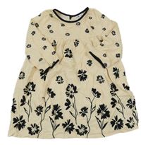 Smetanovo-čierne ľahké kvetované šaty Pep&Co